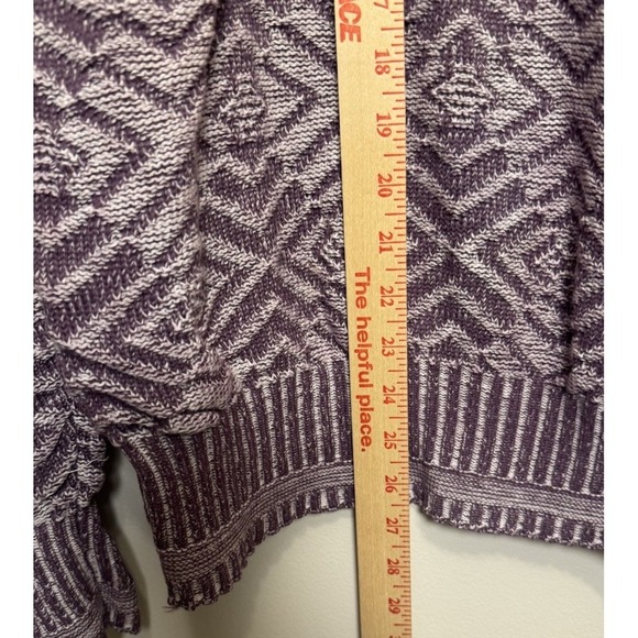VTG Crew Cotton Fair Isle Purple White Crew Sweater M - Picture 6 of 9